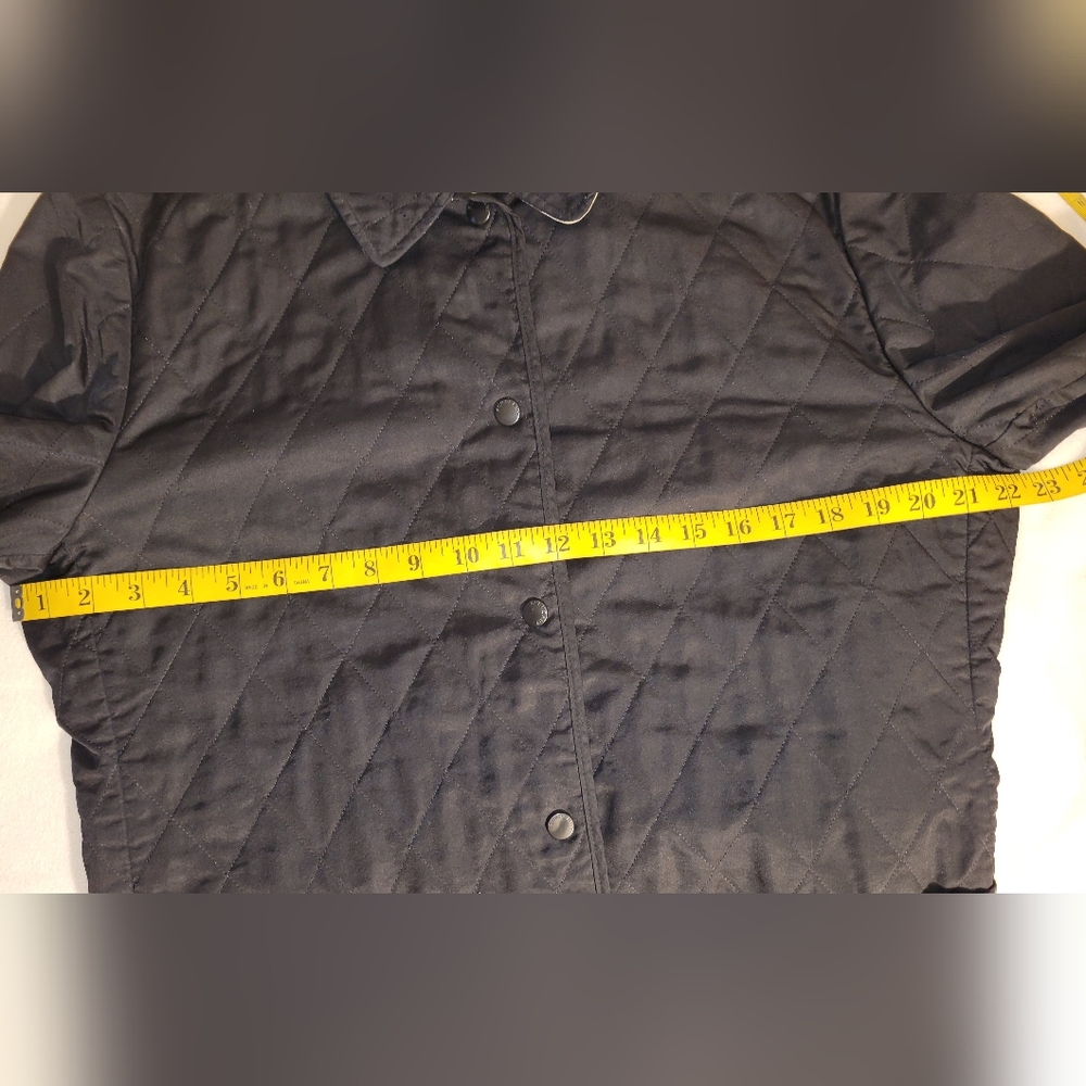 Burberry London Black Quilted Nova Check Snap Close Front Pockets Sz Lg Reg - Picture 4 of 12
